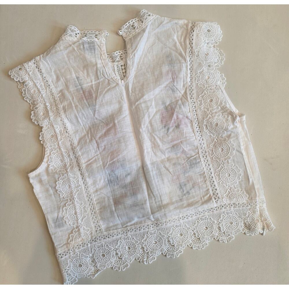 Shein - a folkore, ethnic cotton floral top sz M - Picture 2 of 5